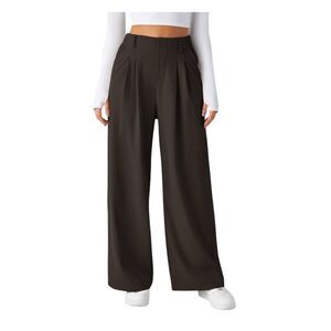 Halara Flex Waffle Knit High Waist Wide Leg Coffee Pants Women's S